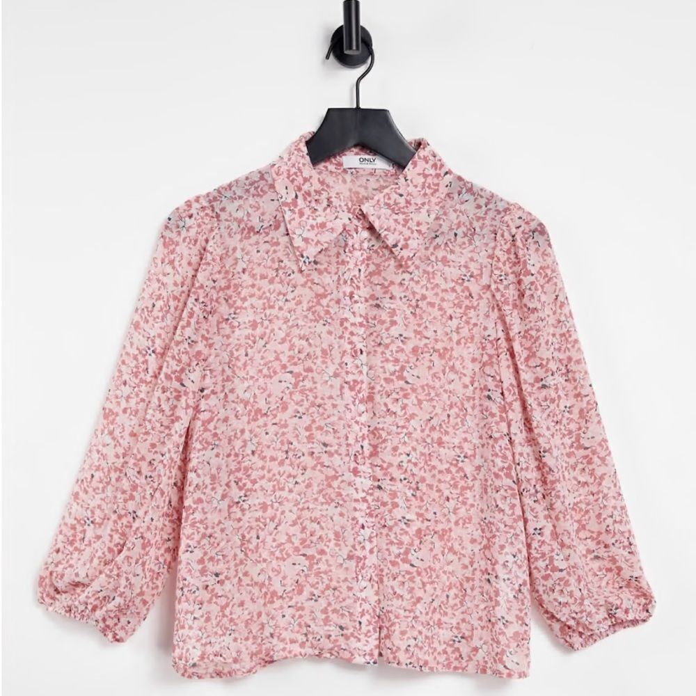 NWT ONLY Neon & Nylon Misty floral print button front top size XS